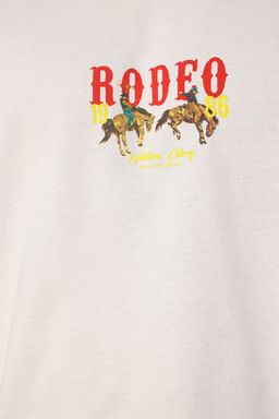 TRENDYOL MAN Siyah Oversize/Genis Kesim Rodeo Bask?l? T-Shirt TMNSS25TS00135 - Trendyolmilla фото 3