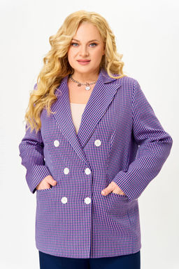 Жакет Swallow 816.1 Лилово-молочная мелкая гусиная лапка фото 10