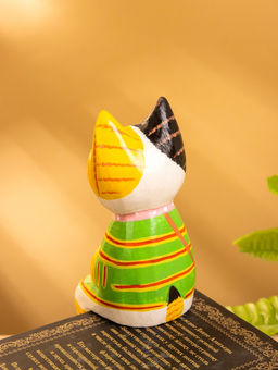 Сувенир «Кошка сидящая», 6×6×15 см, дерево, жёлтый