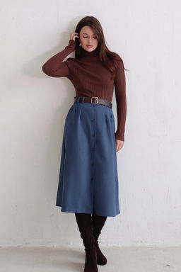 Юбка на пуговицах длины миди - Martichelli фото 10