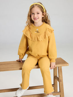 Bebe Yaka K?z ?ocuk Sweatshirt ve Tayt Pantolon