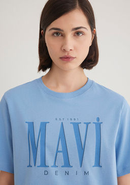 Mavi Logo Bask?l? Mavi Tisort  фото 6