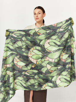 Большой, мягкий, тонкий и очень нежный двусторонний палантин с рисунком - Tantino фото 2