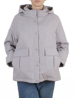 BM4836 LT. GRAY Куртка стеганная демисезонная женская (50 гр. холлофайбер)