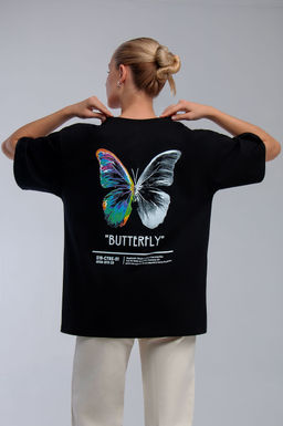 Арт. 31128 Футболка женская оверсайз 44-52 (5 шт) Цвет:черный - Калинка фото 6