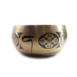 Чаша поющая FINE черно-золотой узор 801-1000гр для лечения и медитации ХРУПКОЕ
