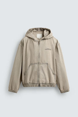 CAZADORA DENIM CAPUCHA BORDADOS / Crudo / Marr?n - Zara фото 8