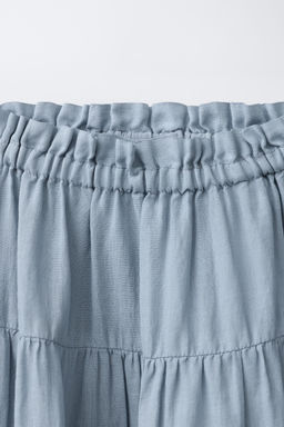 FALDA MIDI PANELES 100% RAMIO / Azul / Gris - Zara фото 6