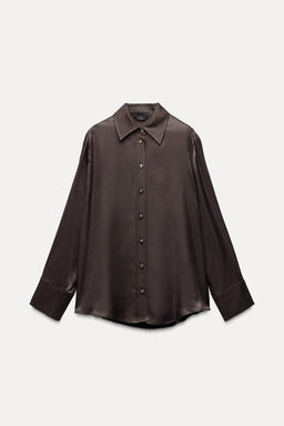 SATIN SHIRT WITH GOLD BUTTONS - Zara фото 5