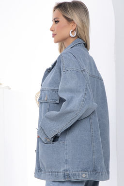 Жакет джинсовый Хлоя (серо-голубая) Б13369-4М - Lt collection фото 4