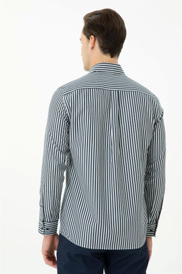 Мужская темно-синяя рубашка с длинным рукавом - U.s. polo assn фото 5