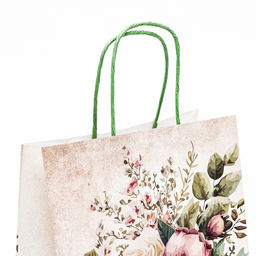 Цена за 2 шт. Пакет крафтовый Цветы, 25?22?11 см