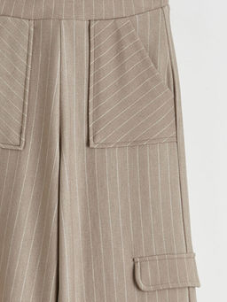 Beli Lastikli ?izgili K?z ?ocuk Pantolon