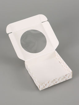 Цена за 5 шт. Коробка подарочная самосборная с окном Only for you, 11.5×11.5×3 см