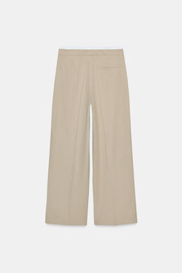 PANTAL?N ANCHO CINTURA DOBLE / Arena - Zara фото 8