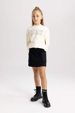 Толстовка обычного кроя с круглым вырезом для девочек - Defacto фото 6