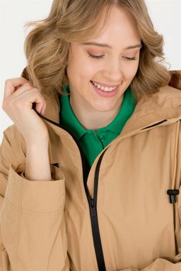 Женское коричневое пальто из синтетики - U.s. polo assn фото 2