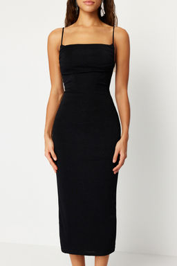 TRENDYOLMILLA Siyah Par?lt?l? Orme S?k Abiye Elbise TPRSS24EL00037 фото 4