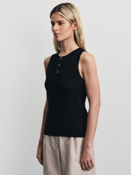 Майка из вискозы в рубчик / Zarina  фото 4