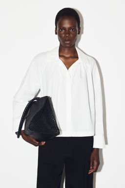 GATHERED PIMA COTTON SHIRT - H&m фото 2