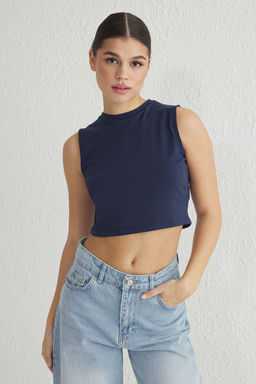 TRENDYOLMILLA Siyah-Beyaz 2li Paket Kolsuz Crop Pamuklu Esnek Orme Atlet TWOSS23AL00010 фото 10