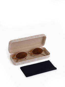 Футляр для очков на хлопушке, размер 16×6.5×3 см, молочный