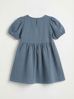 Bisiklet Yaka K?sa Kollu K?z ?ocuk Elbise