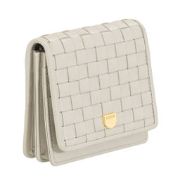 Итальянский кожаный кошелек DuDu серии Flores | жемчужный серый - Dudubags фото 5