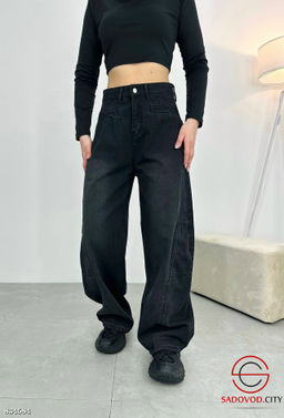 Джинсы багги с высокой посадкой