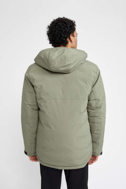 Водоотталкивающее водонепроницаемое пальто приталенного кроя DeFactoFit с флисовой подкладкой и капюшоном  фото 10