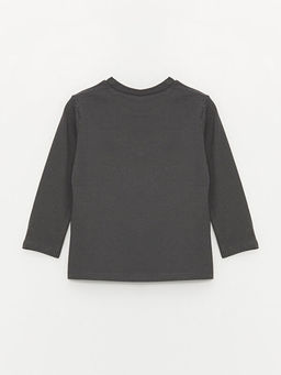 Bisiklet Yaka Bask?l? Uzun Kollu Erkek Bebek Ti??rt - Waikiki фото 2