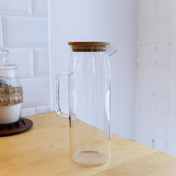 Кувшин 1200 мл стеклянный / LCTP269 /бамбуковая крышка арт. 720027