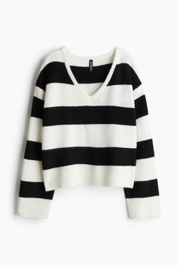 Jersey en punto fino con escote en V