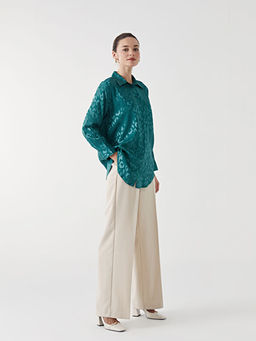 Desenli Saten Kad?n G?mlek Tunik