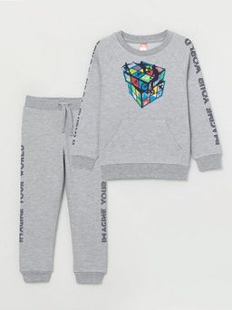 CRB wear/CWKB 90049-11-297 Комплект для мальчика (джемпер, брюки), светло-серый меланж/Ex.Cherubino