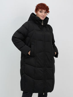 Пальто зимнее Visdeer 7702Ch женское утепленное 240 г/м² черное  фото 11