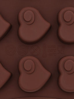 Форма для конфет и шоколада Доляна Сердцеедка, силикон, 21.5?11?1.5 см, 15 ячеек, коричневая