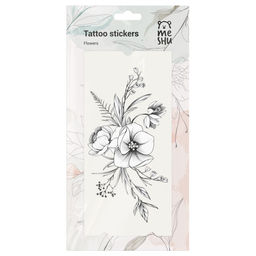 Тату переводные MESHU "Flowers" (MS_65531) 3 листа, 9*19см