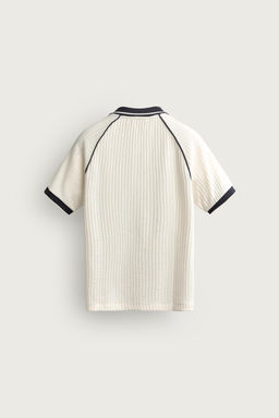 POLO CONTRASTE JACQUARD F?TBOL RETRO / Beige claro - Zara фото 7