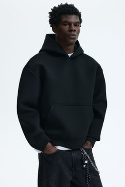 Sudadera efecto neopreno con capucha Loose Fit - H&m фото 4