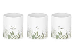 Набор 3 банок для сыпучих продуктов 1,1 л 11,7*11,7*15,5 см Tea, coffee, sugar+крышки с ручк, круг - Elan gallery фото 7