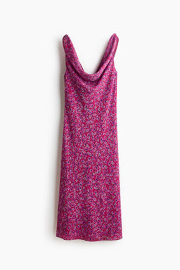 Vestido con escote drapeado y tirantes de lazo