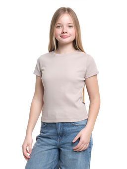 Футболка в рубчик 22-0210 бежевый