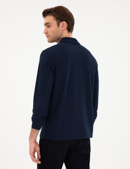 Lacivert Slim Fit K_vr_lmaz Yaka Sweatshirt