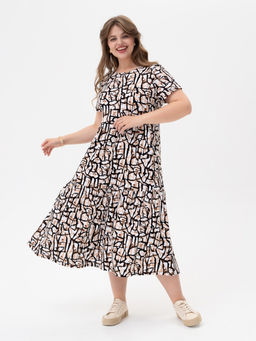 Платье хлопок 100%,бело-бежевое - Binita фото 2