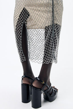 MIDI SLIP DRESS WITH RHINESTONES - Zara фото 7