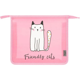 Папка для тетрадей Friendly cats,А5,на молн., пластик, ПТ-713