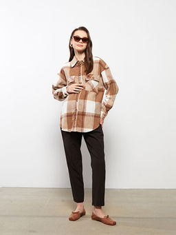 Kar?n Panelli D?z Gabardin Hamile Pantolon