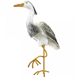 Скульптура-фигура для сада из полистоуна "Цапля на железных ногах маленькая" 38х57см (Россия)
