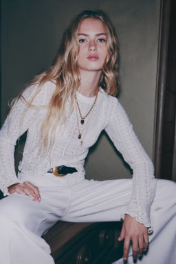 Top de punto efecto encaje - H&m фото 6